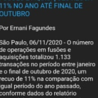 Nmero de operaes em fuses e aquisies recua 11% no ano at final de outubro